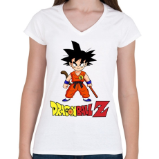 PRINTFASHION Dragon Ball Z - Női V-nyakú póló - Fehér