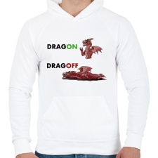 PRINTFASHION DRAGON DRAGOFF - Férfi kapucnis pulóver - Fehér férfi pulóver, kardigán