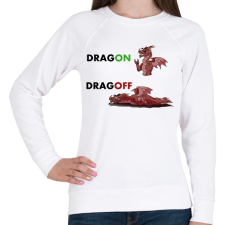 PRINTFASHION DRAGON DRAGOFF  - Női pulóver - Fehér női pulóver, kardigán