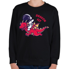 PRINTFASHION Dragon fly - Űrhajóssal - Gyerek pulóver - Fekete