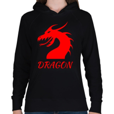 PRINTFASHION Dragon  - Női kapucnis pulóver - Fekete