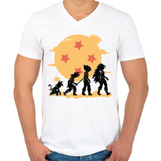 PRINTFASHION Dragonball evolúció - Férfi V-nyakú póló - Fehér