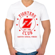PRINTFASHION Dragonball Fighters Z Club - Férfi V-nyakú póló - Fehér férfi póló