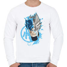 PRINTFASHION Dragonball - Goku blue - Férfi pulóver - Fehér férfi pulóver, kardigán
