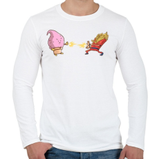 PRINTFASHION Dragonball kajaharc - Férfi hosszú ujjú póló - Fehér