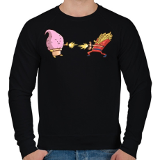 PRINTFASHION Dragonball kajaharc - Férfi pulóver - Fekete
