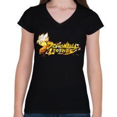 PRINTFASHION DragonBall: Legends - Női V-nyakú póló - Fekete