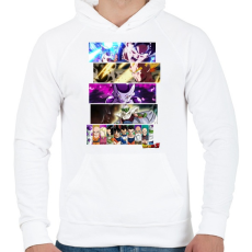PRINTFASHION DragonBall montage - Férfi kapucnis pulóver - Fehér