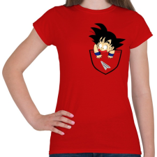 PRINTFASHION Dragonball Son Goku - ZSEB - Női póló - Piros női póló