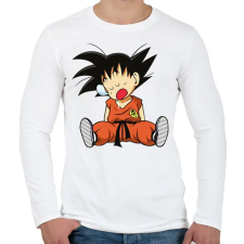 PRINTFASHION Dragonball - Songoku - Férfi hosszú ujjú póló - Fehér férfi póló