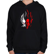 PRINTFASHION Dragonball - Vegita - Gyerek kapucnis pulóver - Fekete gyerek pulóver, kardigán