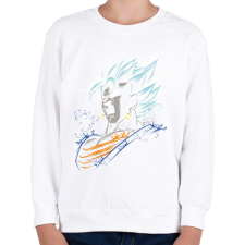 PRINTFASHION Dragonball - Vegito blue - Gyerek pulóver - Fehér gyerek pulóver, kardigán