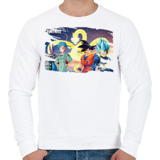 PRINTFASHION Dragonball x Fortnite - karakterek - Férfi pulóver - Fehér férfi pulóver, kardigán