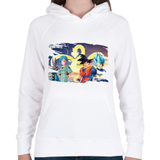 PRINTFASHION Dragonball x Fortnite - karakterek - Női kapucnis pulóver - Fehér