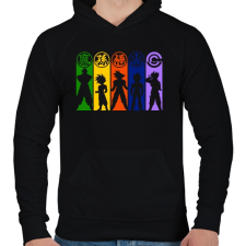 PRINTFASHION Dragonball Z harcosok - Férfi kapucnis pulóver - Fekete férfi pulóver, kardigán