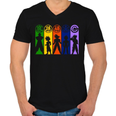 PRINTFASHION Dragonball Z harcosok - Férfi V-nyakú póló - Fekete