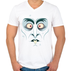 PRINTFASHION Drakula arc - Férfi V-nyakú póló - Fehér