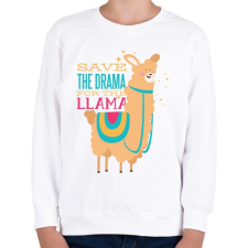 PRINTFASHION Dráma láma - Gyerek pulóver - Fehér gyerek pulóver, kardigán