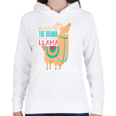 PRINTFASHION Dráma láma - Női kapucnis pulóver - Fehér