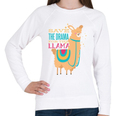 PRINTFASHION Dráma láma - Női pulóver - Fehér