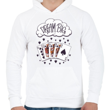 PRINTFASHION Dream big - ámodj nagyot - Férfi kapucnis pulóver - Fehér férfi pulóver, kardigán