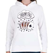 PRINTFASHION Dream big - ámodj nagyot - Női kapucnis pulóver - Fehér női pulóver, kardigán