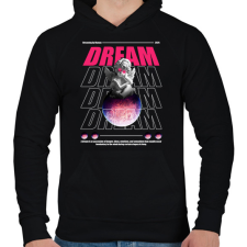 PRINTFASHION Dreaming angel - Férfi kapucnis pulóver - Fekete férfi pulóver, kardigán
