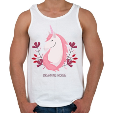 PRINTFASHION Dreaming horse - Férfi atléta - Fehér