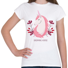 PRINTFASHION Dreaming horse - Női póló - Fehér női póló