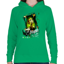 PRINTFASHION DREAMS - Női kapucnis pulóver - Zöld női pulóver, kardigán