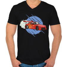 PRINTFASHION Drift autó - Férfi V-nyakú póló - Fekete férfi póló