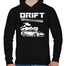 PRINTFASHION Drift - Férfi kapucnis pulóver - Fekete férfi pulóver, kardigán