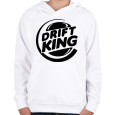 PRINTFASHION Drift King - Gyerek kapucnis pulóver - Fehér
