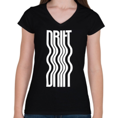 PRINTFASHION Drift - Női V-nyakú póló - Fekete