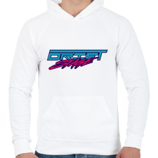 PRINTFASHION Drift Stage - Férfi kapucnis pulóver - Fehér férfi pulóver, kardigán