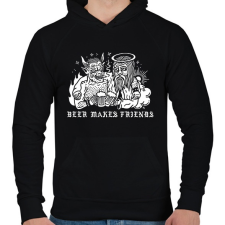 PRINTFASHION Drink beer for friends - Férfi kapucnis pulóver - Fekete férfi pulóver, kardigán