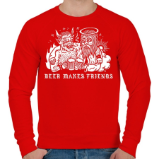 PRINTFASHION Drink beer for friends - Férfi pulóver - Piros férfi pulóver, kardigán