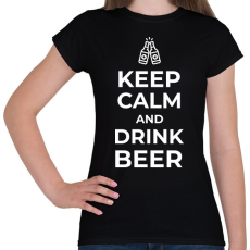 PRINTFASHION DRINK BEER - Női póló - Fekete