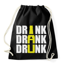 PRINTFASHION Drink Drank Drunk - Sportzsák, Tornazsák - Fekete tornazsák