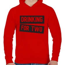 PRINTFASHION Drink for two - Férfi kapucnis pulóver - Piros férfi pulóver, kardigán