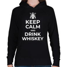 PRINTFASHION DRINK WHISKEY - Női kapucnis pulóver - Fekete