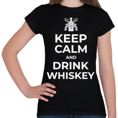 PRINTFASHION DRINK WHISKEY - Női póló - Fekete