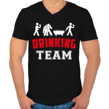 PRINTFASHION Drinking Team legénybúcsú - Férfi V-nyakú póló - Fekete férfi póló