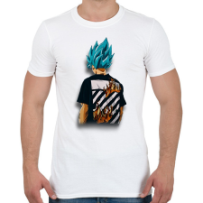 PRINTFASHION Drip Goku minta (Dragon Ball) - Férfi póló - Fehér férfi póló