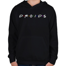 PRINTFASHION Droids - Gyerek kapucnis pulóver - Fekete gyerek pulóver, kardigán