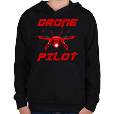 PRINTFASHION DRONE PILOT - Gyerek kapucnis pulóver - Fekete gyerek pulóver, kardigán