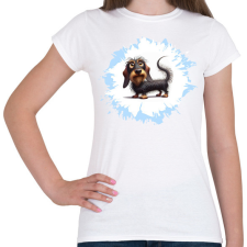 PRINTFASHION Drótszőrű tacskó - Női póló - Fehér női póló