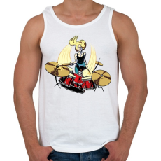 PRINTFASHION Drummer - Férfi atléta - Fehér