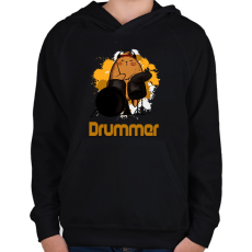 PRINTFASHION drummer - Gyerek kapucnis pulóver - Fekete