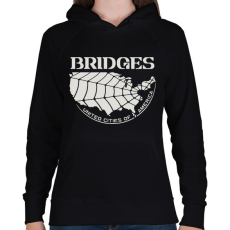 PRINTFASHION DS Bridges - Női kapucnis pulóver - Fekete